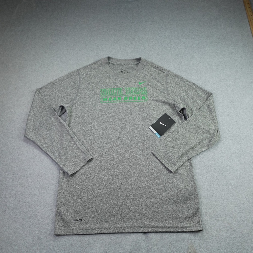 North Texas Mean Green Shirt Youth L Gray Legend LS Tee NCAA Dri-Fit Nike